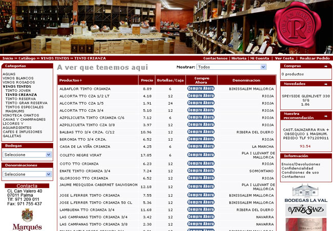 DESARROLLO DEL PORTAL DE VENTAS DE VINOS